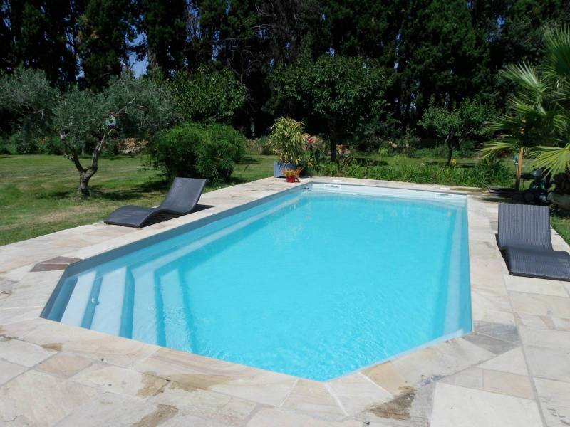 piscine 10 x4 terrasse en travertin