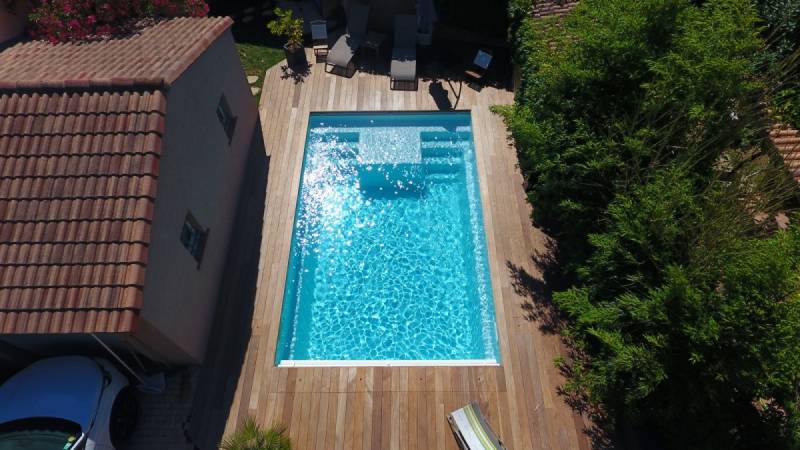 GALAXITE 6.60 Piscine coque polyester rectangulaire à fond plat Gonfaron