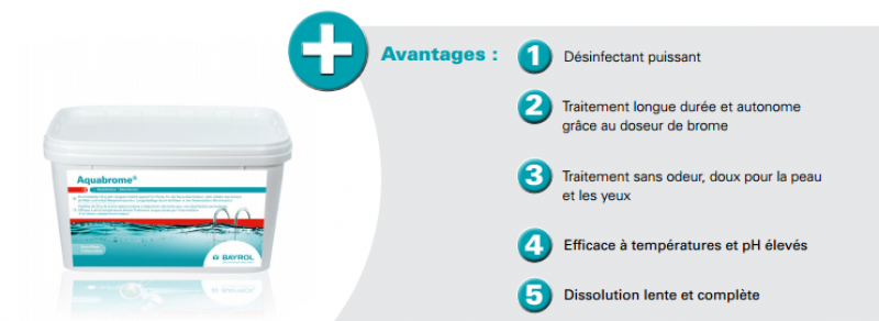 TRAITEMENT PISCINE - AQUABROME BAYROL 5KG - BRIGNOLES