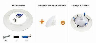 Couronne de rénovation à clips avec lampe Ecoproof