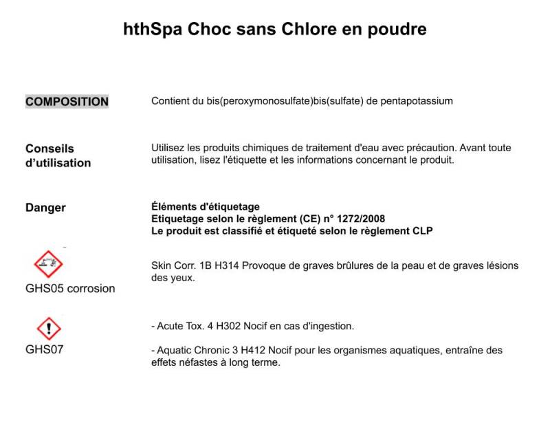 TRAITEMENT SPA - CHOC SANS CHLORE hth spa - BRIGNOLES